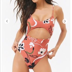 Floral Cutout One-Piece Swimsuit NWOT